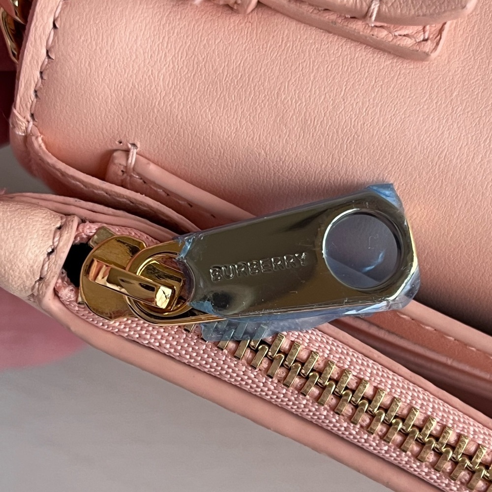 BURBERRY - Lola Quilted Leather Wallet on a Strap-Peach Pink - Picture 14 of 15